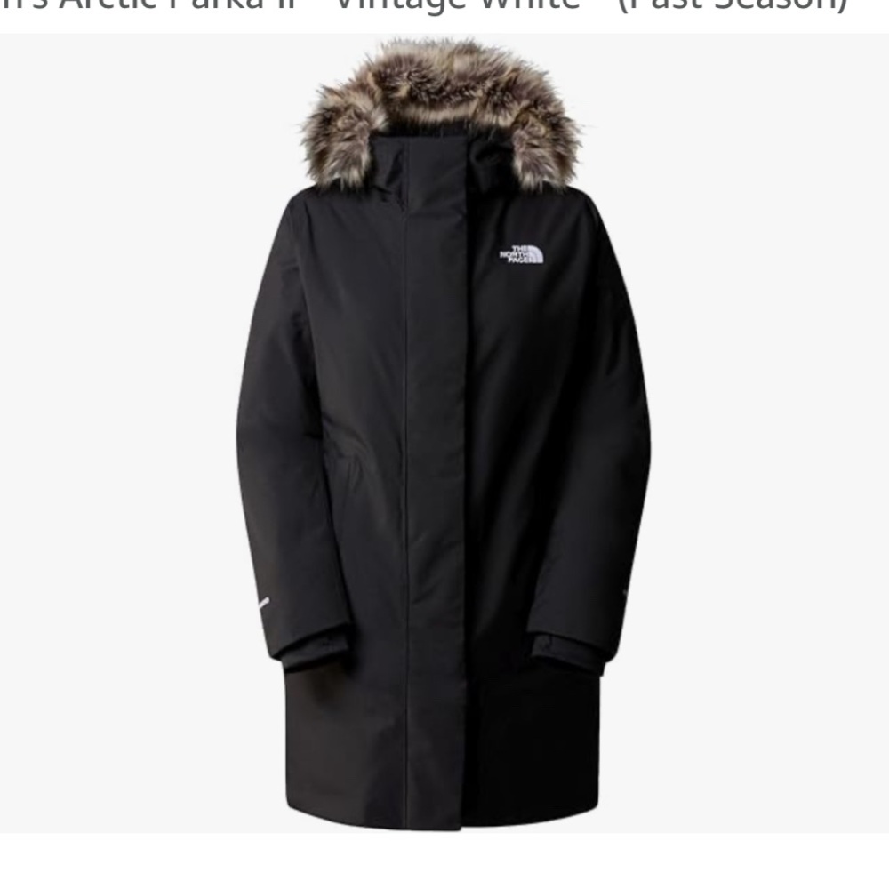 The North Face Black Puffer Jacket with Hood and Water-Resistant Material